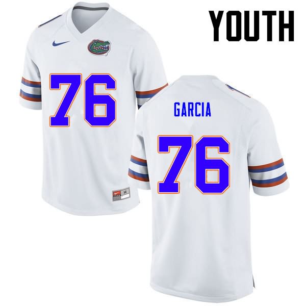 NCAA Florida Gators Max Garcia Youth #76 Nike White Stitched Authentic College Football Jersey BQE7564DS